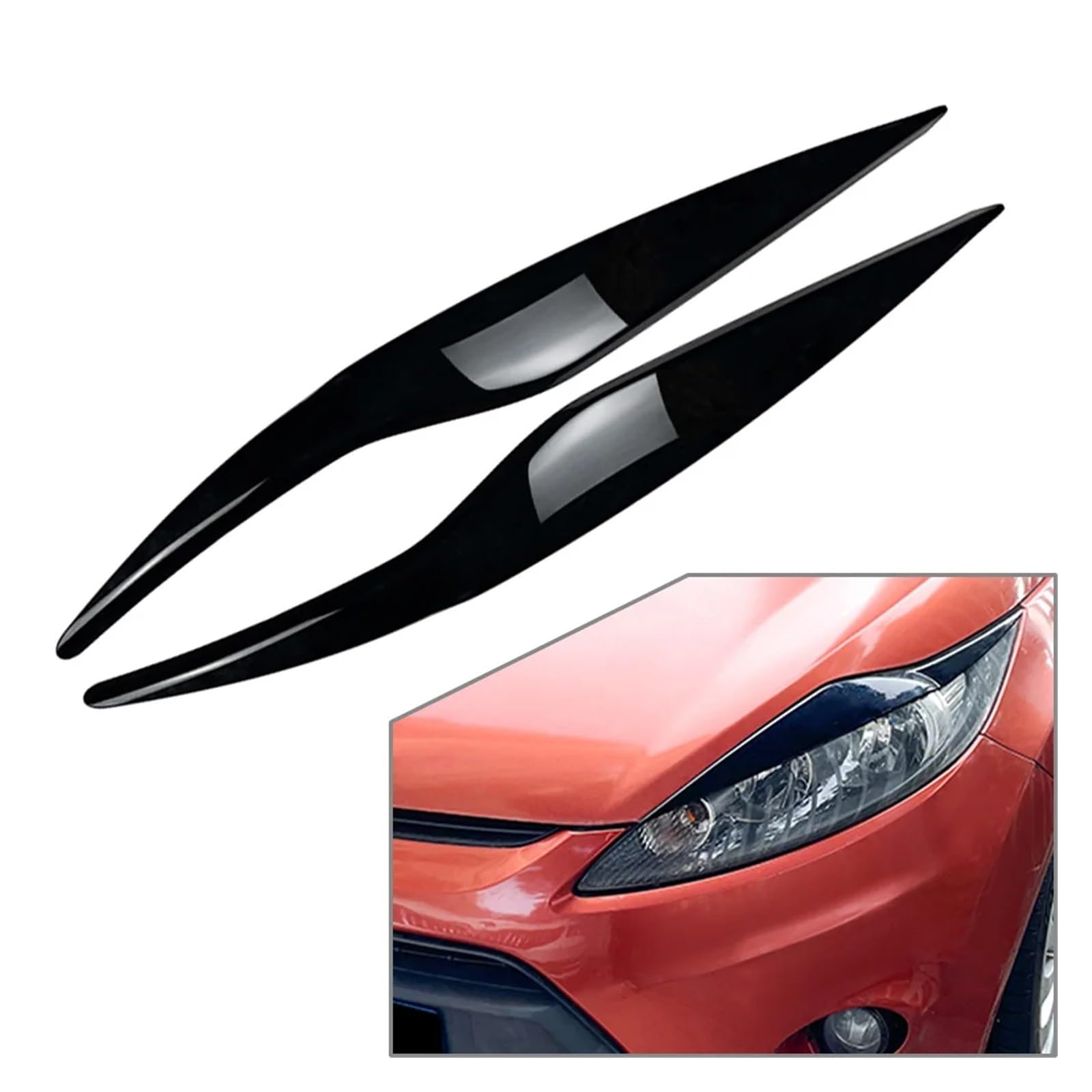 Copertura Faro Anteriore Per Ford Fiesta MK6 2008-2012 | Sopracciglio Palpebra Auto | Accessorio Tuning - Foto 3