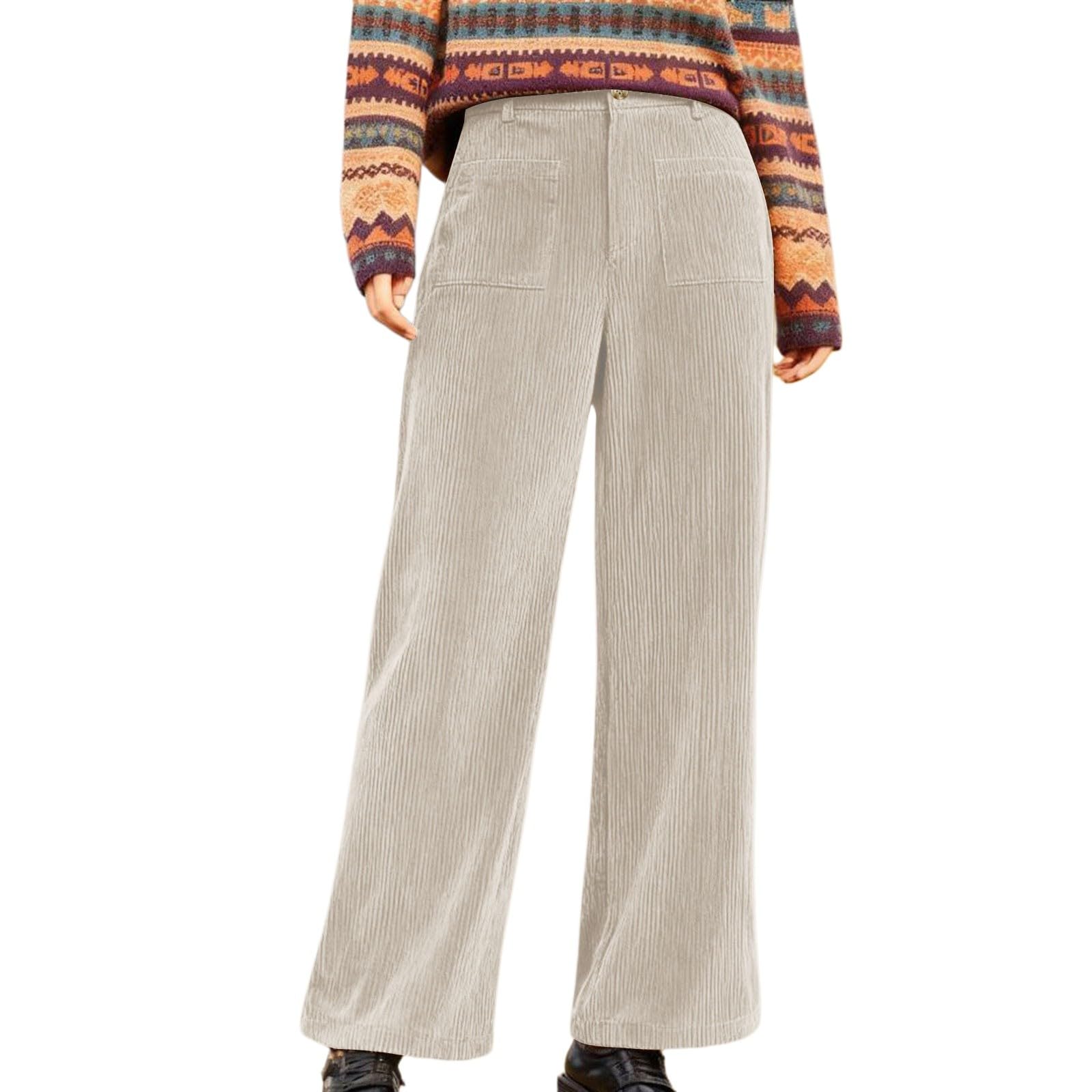 Pantalones de mujer de tela de pana para mujer, pantalones cálidos de pana