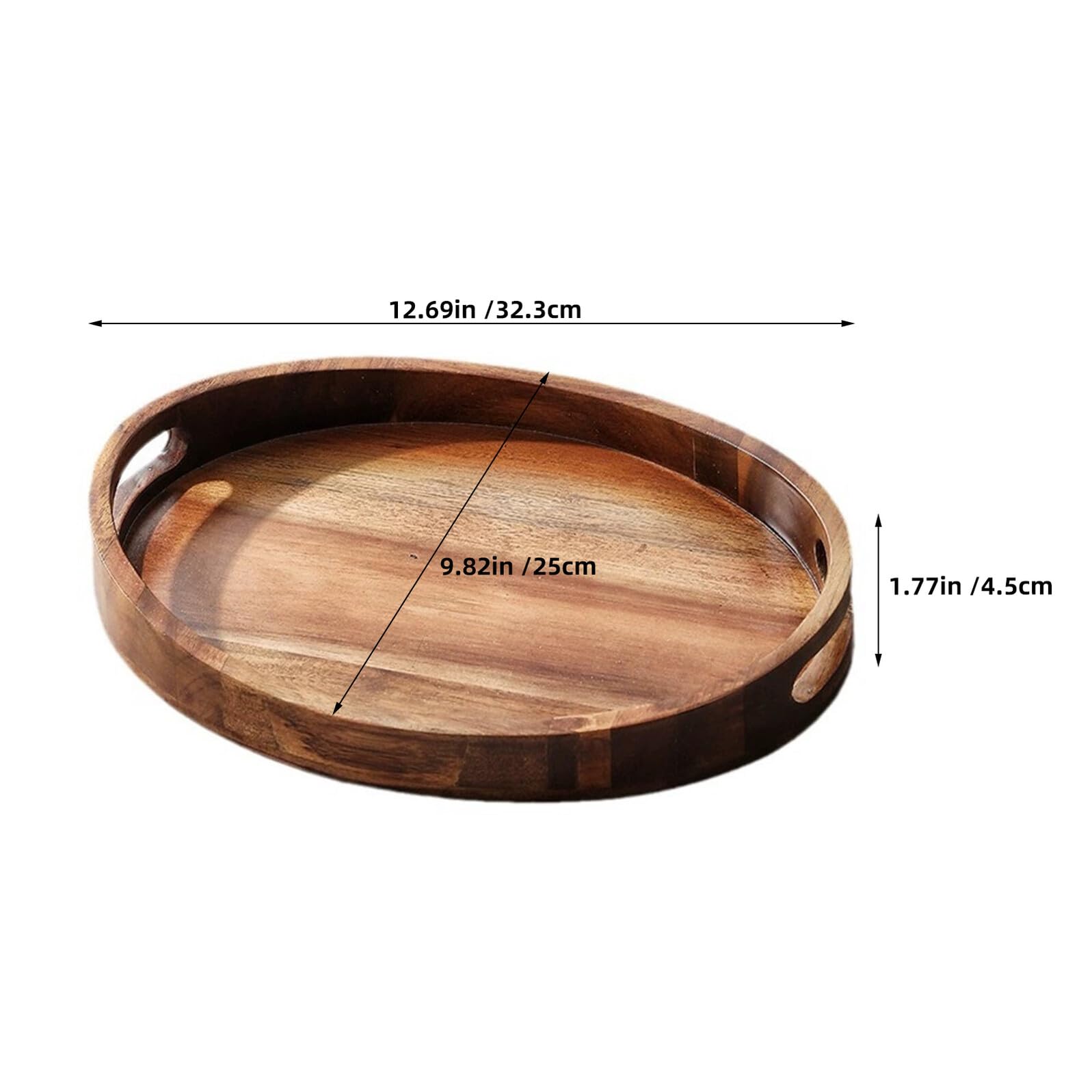 Ipetboom Bandeja Ovalada de Madera Maciza Estilo Japonés Bandeja para Servir Desayunos Frutas Refrigerios para Mesa de Centro Encimera