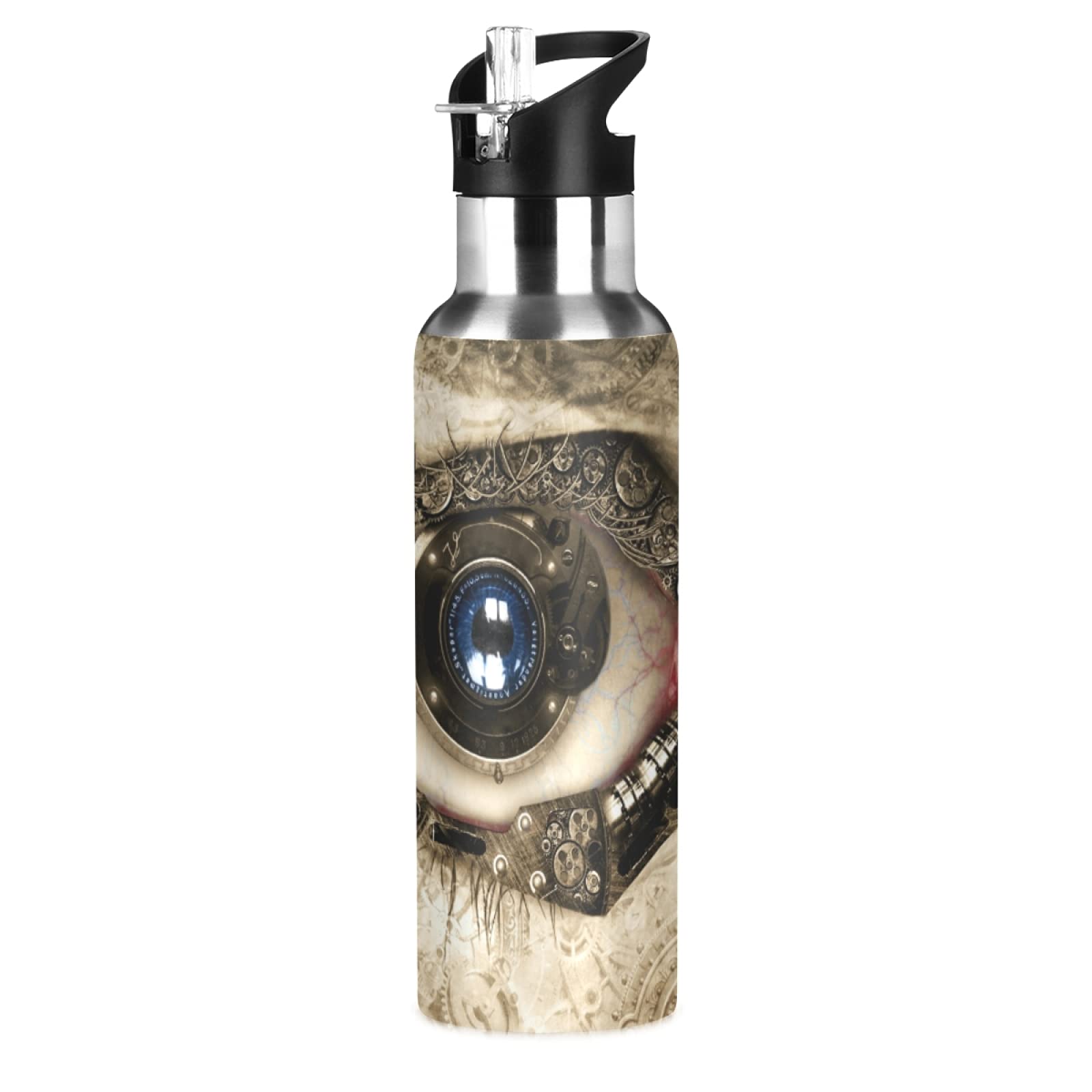Vnurnrn Griglia Formula Matematica Artistica Bottiglia Acqua Acciaio Inox, Isolato Borraccia Termica Senza BPA 600ML per Bevande Calde e Fredde per Bambini Sport Ciclismo Scuola
