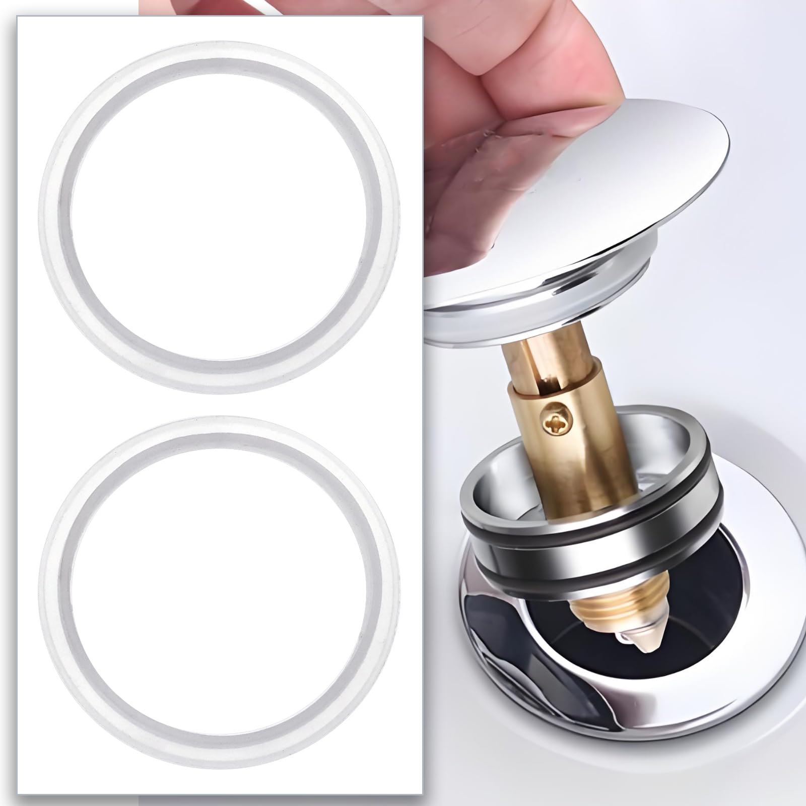 EMSea 10PCS Silicone O-Rings Gasket Inner Diameter 32mm Outer Diameter 38mm Sink Plug Rubber Seal Suitable for The Drainage Plug of Push-Type Pop Up Wash Basin for Bathroom - Image 3