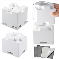 Vista 9 de Elevadores de madera de 3.5 pulgadas con almohadilla de goma antideslizante, elevadores de muebles resistentes y seguros, elevadores de cama paquete