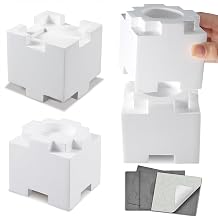 Wood Bed Risers 3.5 Inch with Non-Slip Rubber Pad Furniture 4 Pack, White