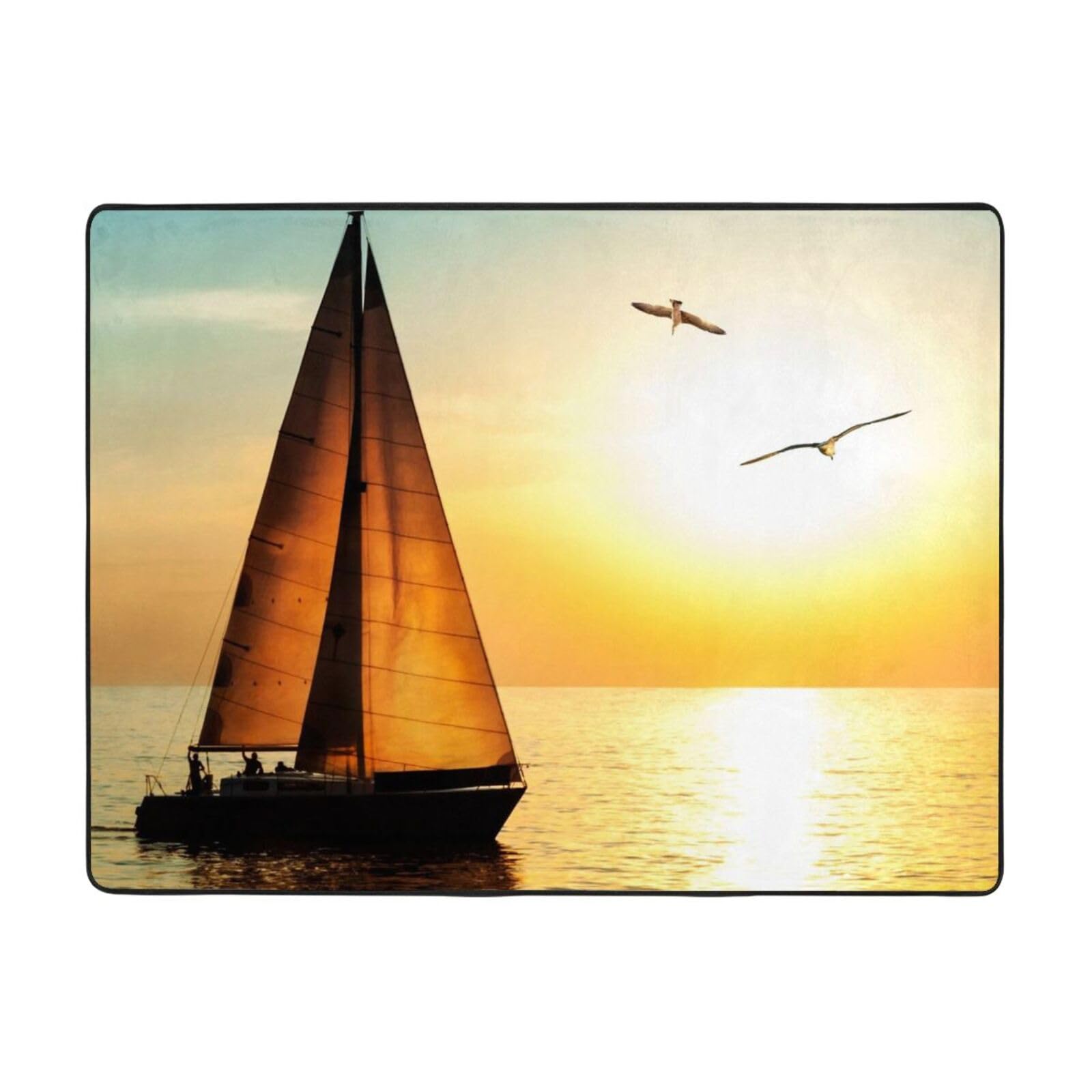 Tapis pour chambre à coucher flanelle lavable salon océan 160x122