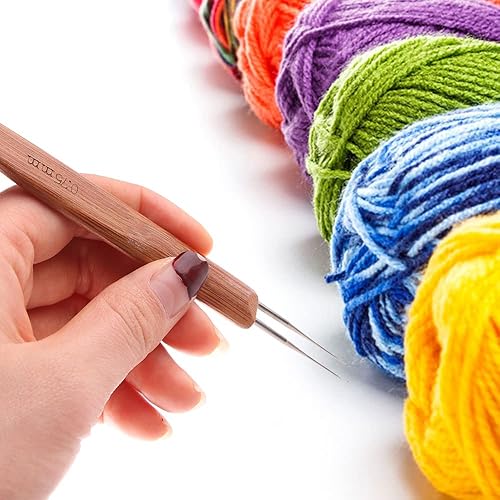 Miniatura 8 de 3 unids 0.020 in 1/2/3 cabeza dreadlock ganchillo gancho mango bambú trenza pelo rastas aguja tejer ganchillo pelo rastas trenza artesanía accesorios