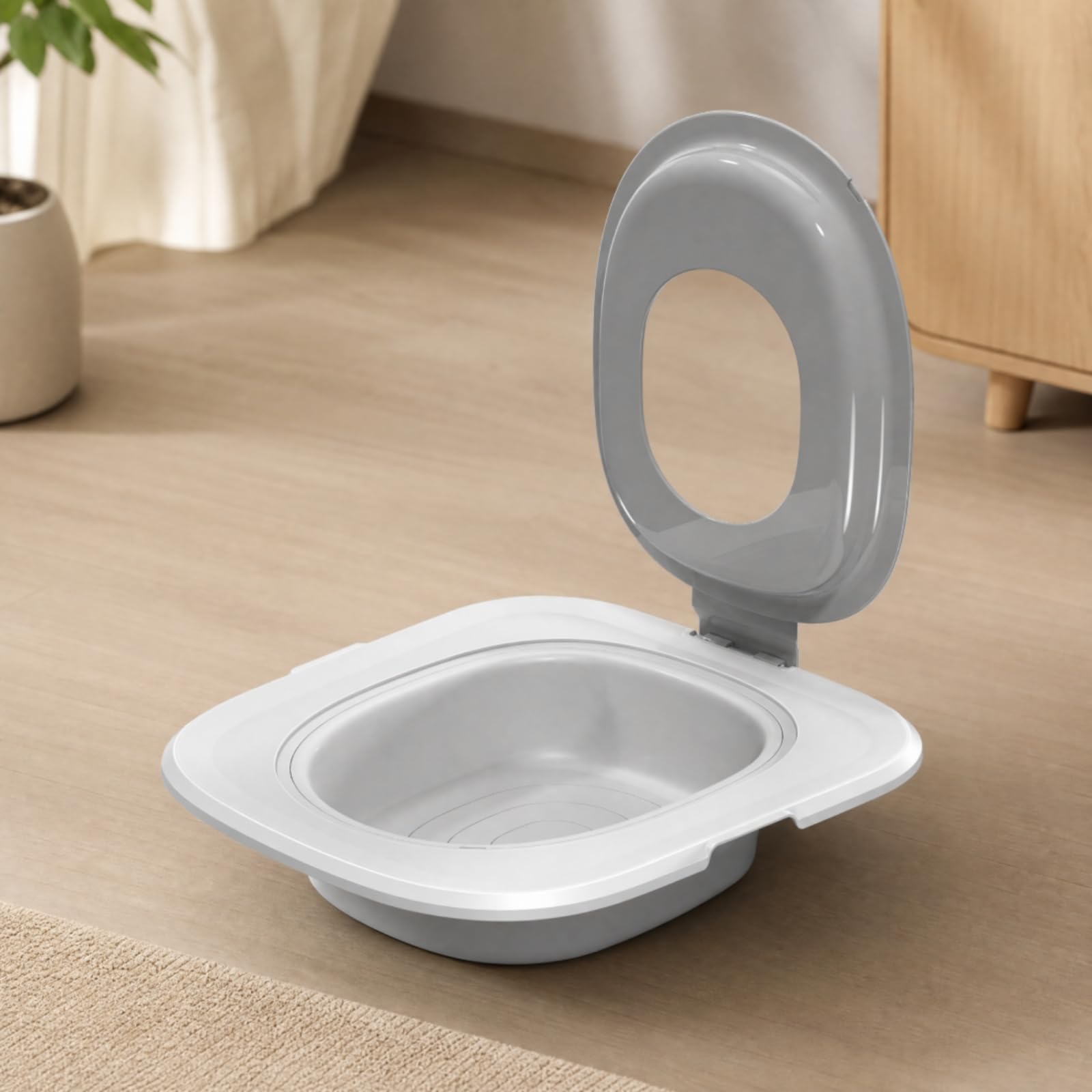 Entrenador para Inodoro con Adaptador Universal para Aprendizaje Gradual Reutilizable E Acuado para Mascotas y Hogar, Gris