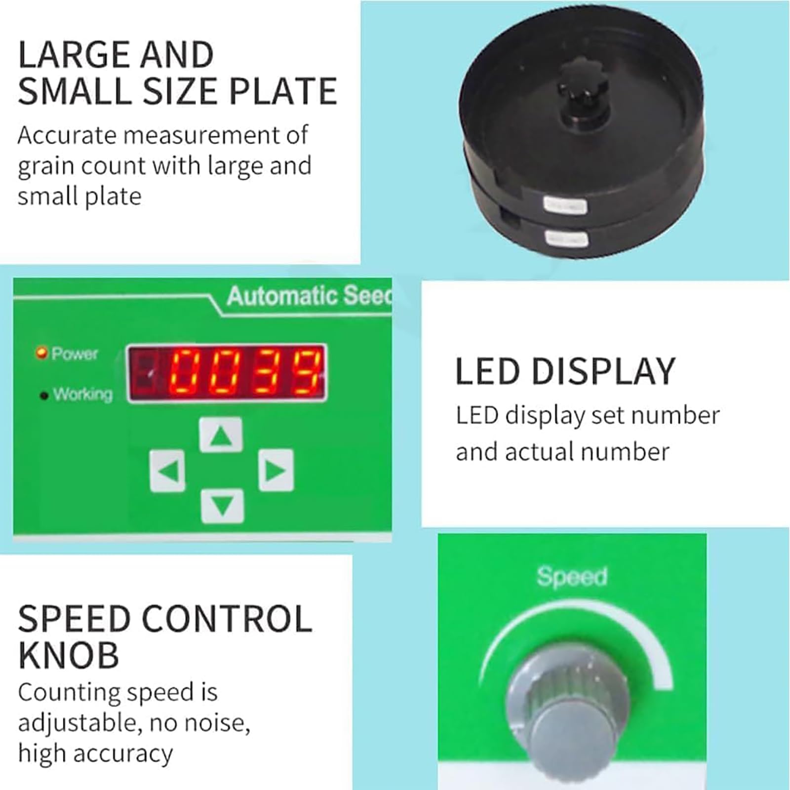 Automatyczna maszyna do liczenia nasion, elektroniczny licznik nasion soi z wyświetlaczem LED, dokładny i łatwy w obsłudze, prędkość liczenia 1000 szt./3 min, do nasion rzepaku, warzyw, kwiatów