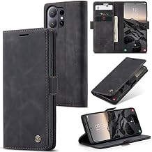 CaseMe Wallet Case for Samsung Galaxy S26 Ultra,Handmade Retro Durable Leather Magnetic Closure Slim Flip Anti-Fall Shockproof Case with Kickstand and Card Slots for Samsung Galaxy S26 Ultra Black