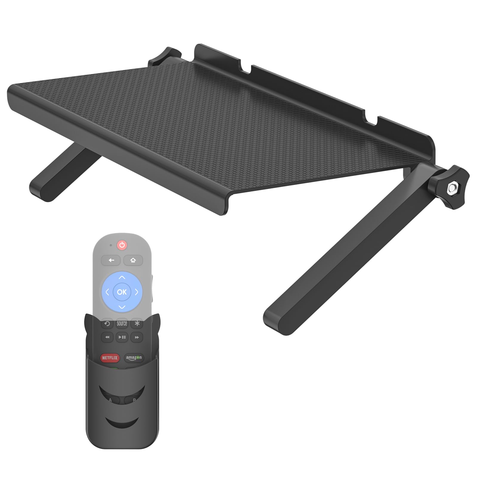 13-Inch Wide Platform Adjustable TV Top Shelf, Screen Top Shelf Mount, Monitor Top of TV Shelfs Mounting Bracket for Streaming Devices, Cable Box, Router and Home Decor TVs Top Storage Bracket