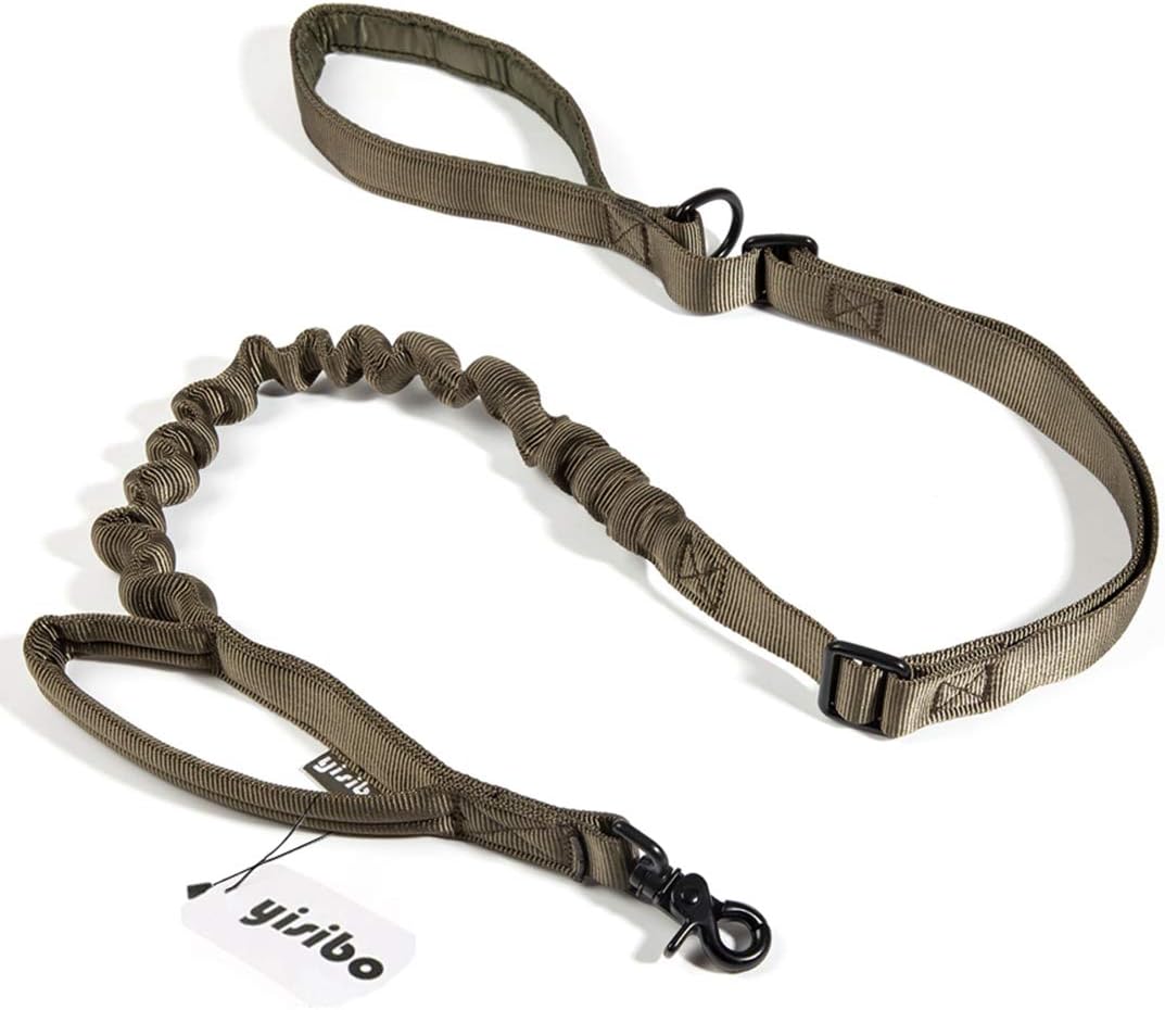 yisibo Tactical Bungee Dog Leash, 6 Foot and Adjustable for Medium Large Dogs (Ranger Green)