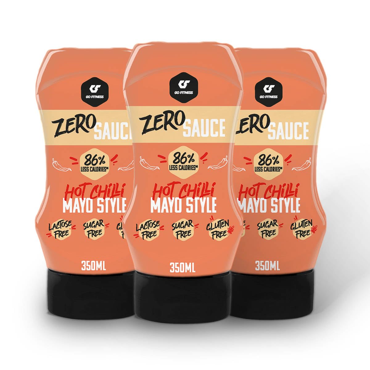 GoFitness Zero Sauce 3er Pack x 350ml – Zuckerfreie Chili Mayo Sauce – Kalorienarm, Low Carb, Fitness Dressing ohne Zucker
