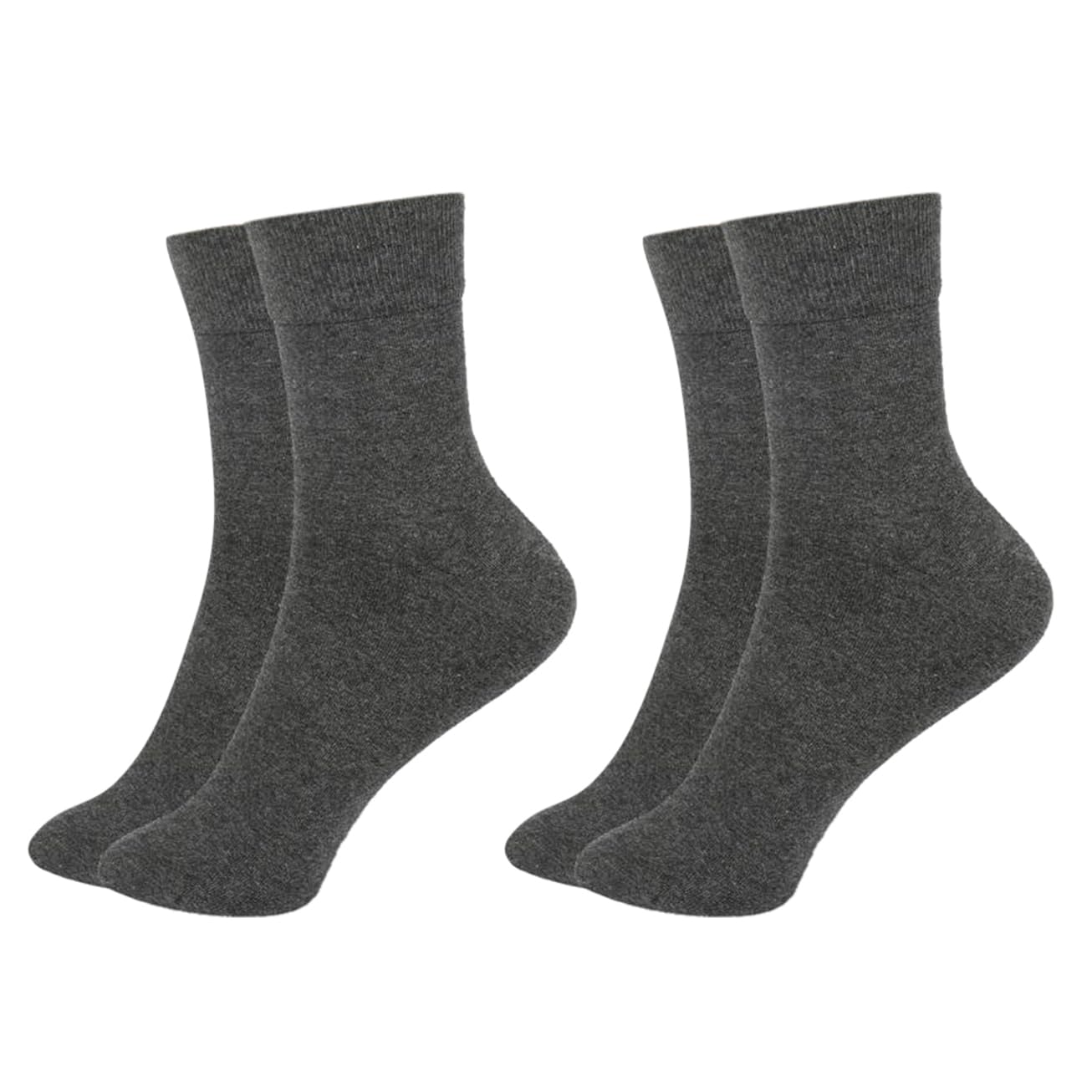 mukhaksh (Pack of 2 Pairs = 4 Socks Women Girls Cotton Dark Grey Ankle Length Socks-picture-26