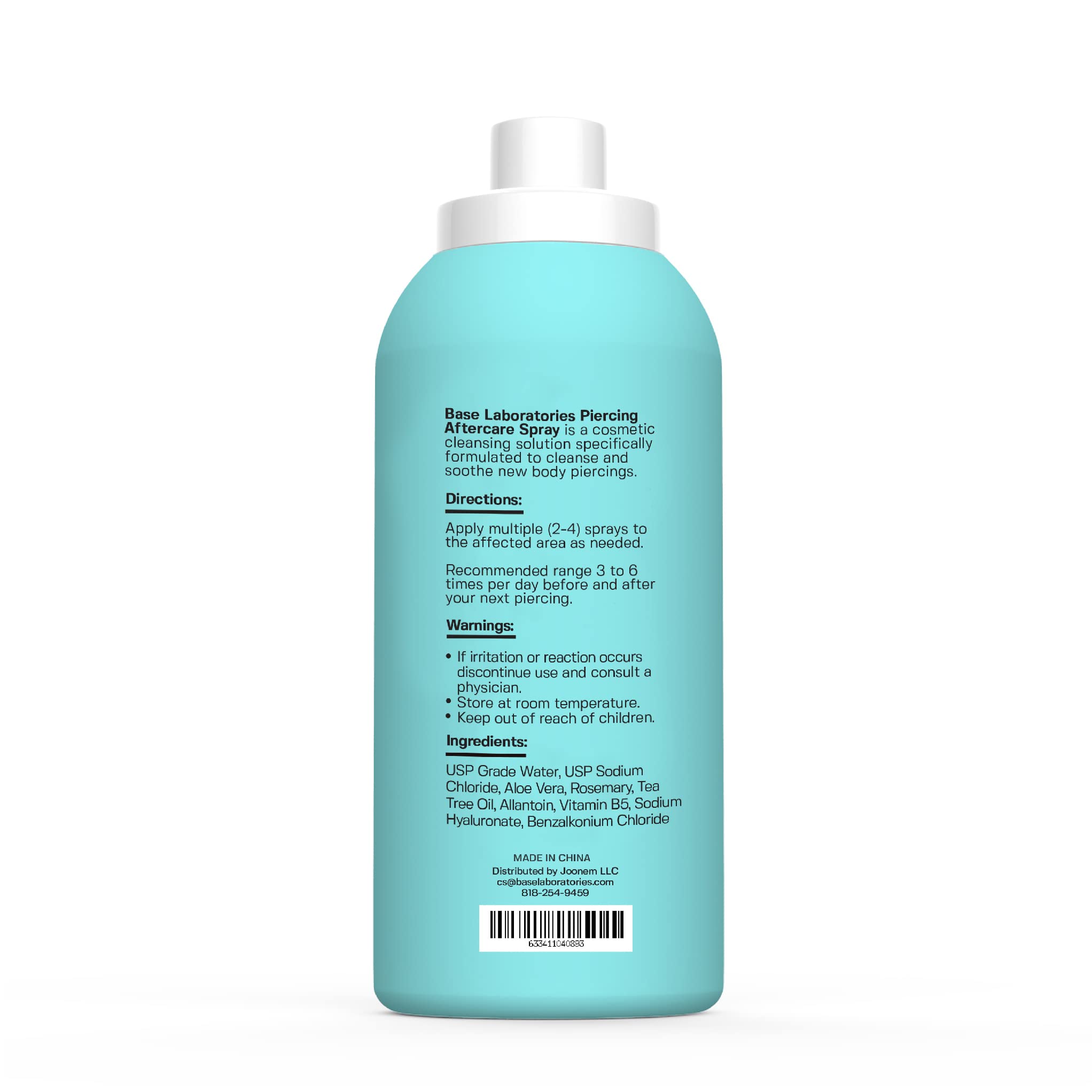 Buy Base Labs Piercing Aftercare Spray 4oz Cleanses, Sterilizes & Soothes Saline Solution