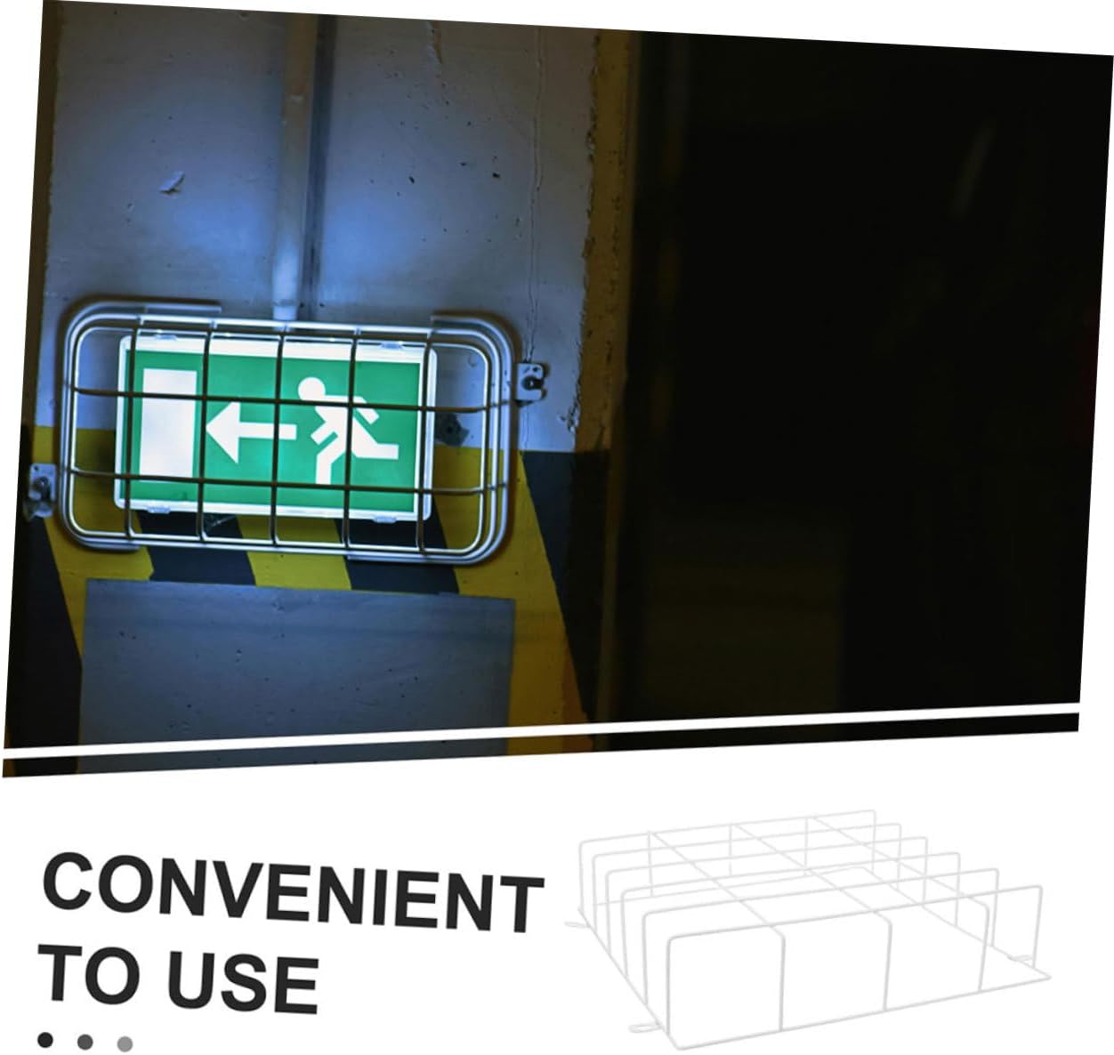 Angoily 2pcs Emergency Light Wire Guard Exit Sign Damage Stopper Protective Cover Ceiling Lights Protector Cage