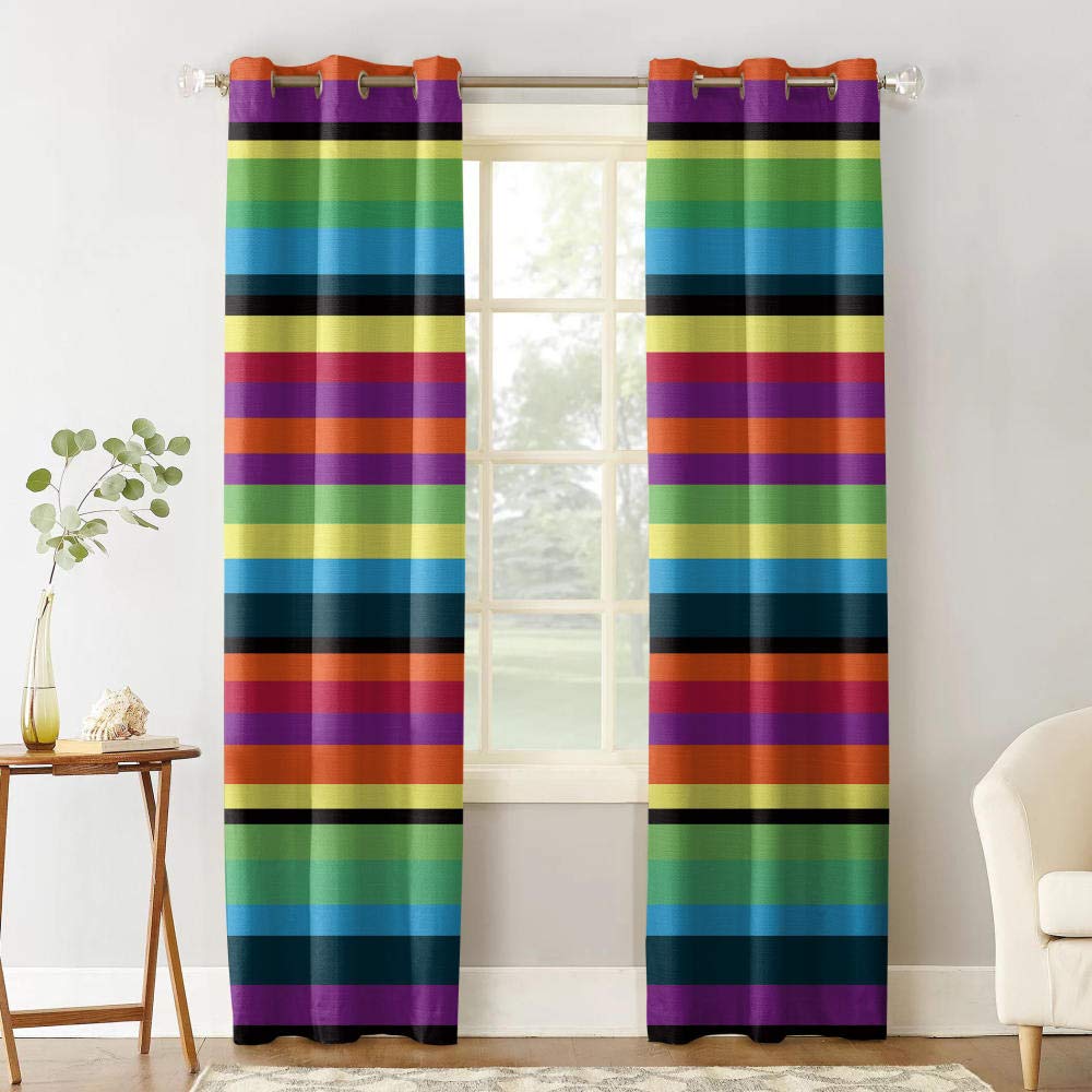 XiDi Tende Oscuranti - Tenda Ritagliate a Stelle per Camera da Letto Nursery Girls Soggiorno per Bambini Tende Arcobaleno con Occhiello per Finestre, 2 Pannelli 86/160 cm