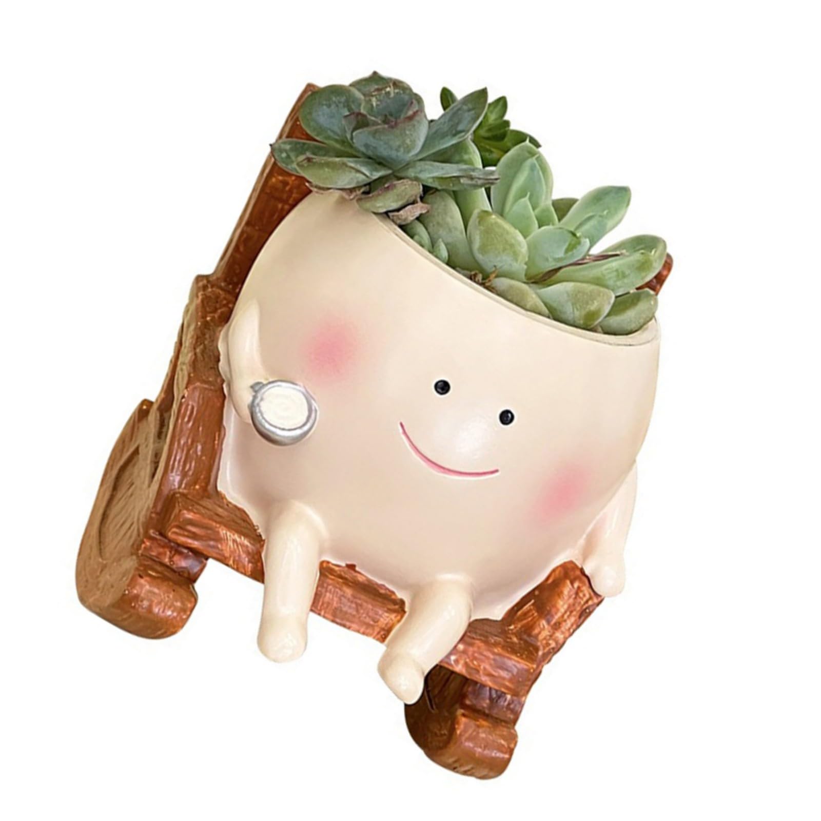 Rocking Chair Plant Container Flowerpot Garden Container Resin Succulent Planter Holder Small Decorative Resin Succulent for Home Desk
