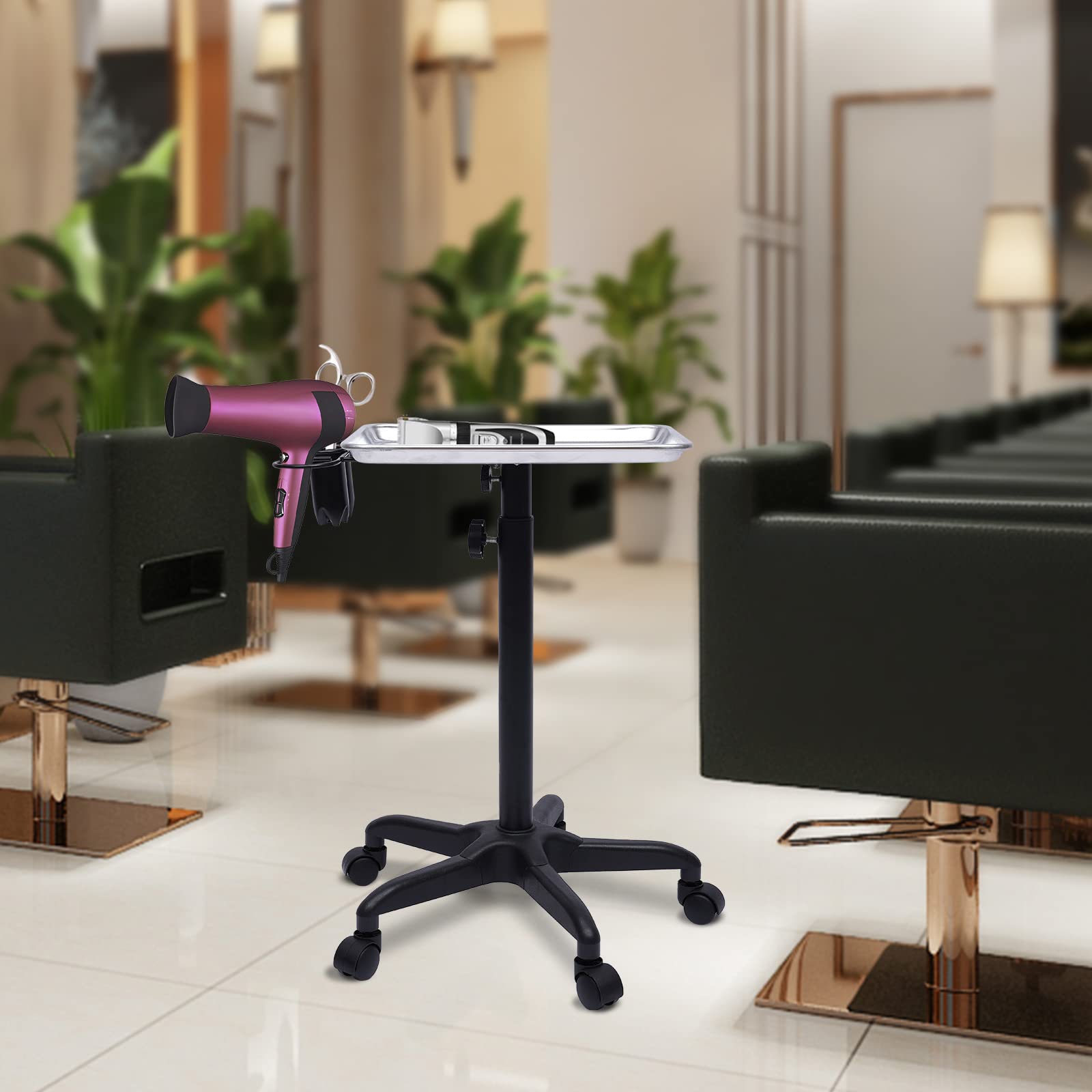 Salon Barber Trolleys Carrello da parrucchiere Rolling Tray Altezza Regolabile Carrello in Alluminio Professionale Salone di Bellezza Tray Cart Tool Holder