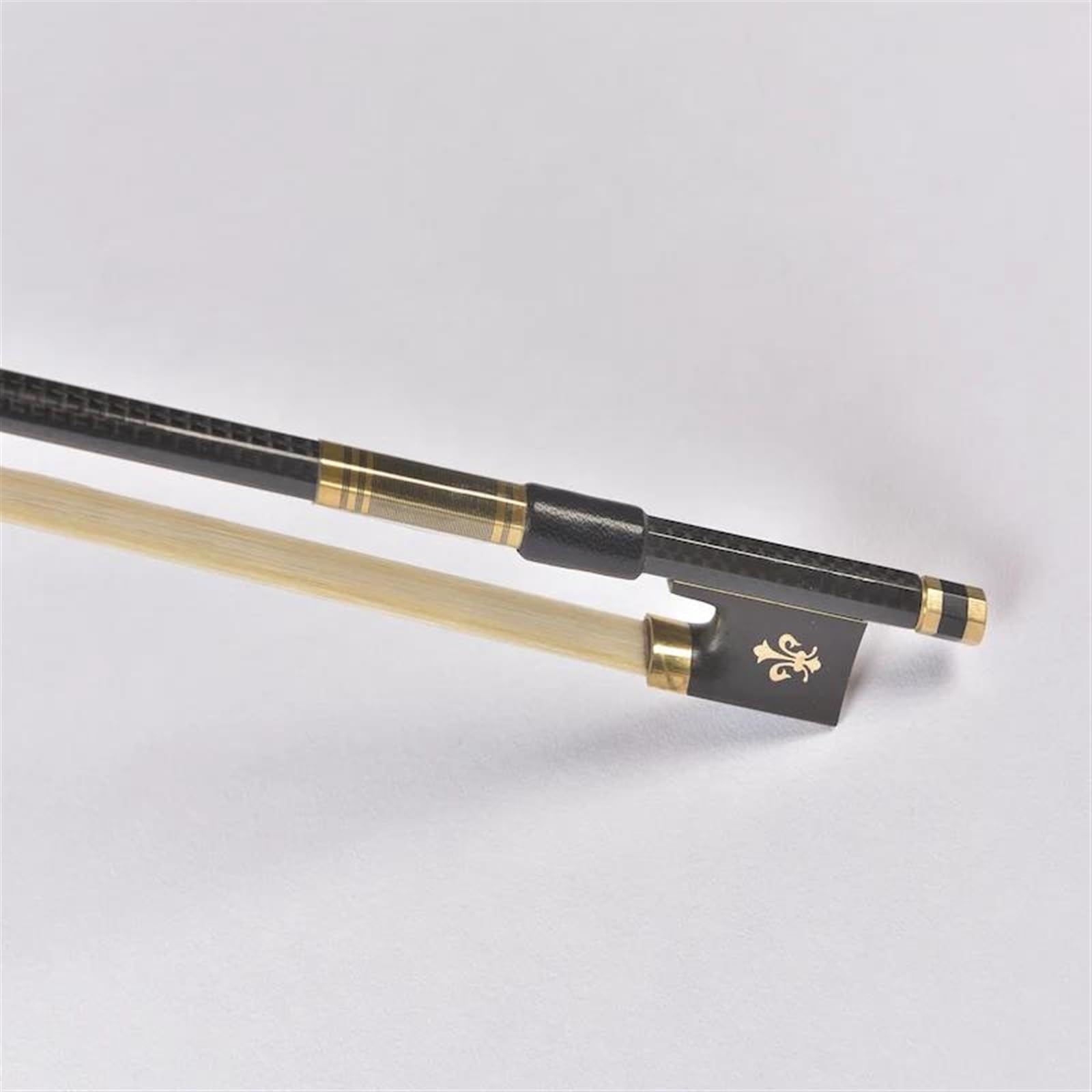 Ćwicz Smyczek Do Skrzypiec Dla 4/4 3/4 1/2 1/4 Fiddle Bow Okrągły Kij Z Włókna Węglowego Heban Naturalne Włosie Końskie Zbalansowane (Color : 4/4)