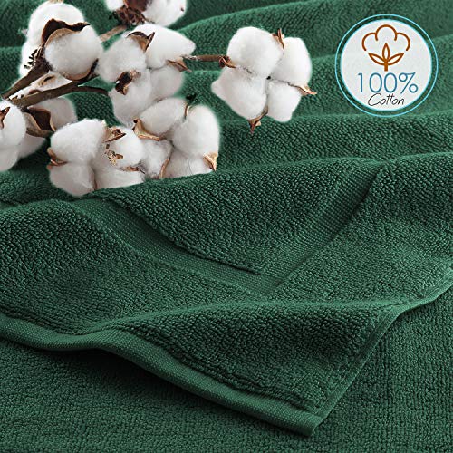 Image of Hearth & Harbor Bath Mat Towels - 100% Ring Spun Cotton Luxury Towels - Ultra Soft & Highly Absorbent, Bathroom Towels, Floor Mat - Hunter Green