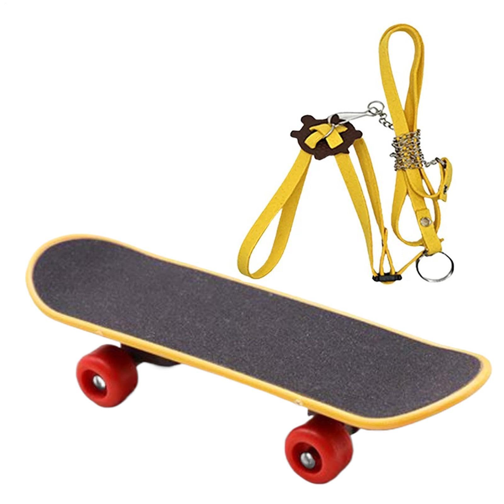 Schildkröten-Trainingsseil und Skateboard – verstellbares Schildkrötengeschirr-Spielzeug, kleines Reptilien-Zubehör für drinnen und draußen, Balkon, Garten, Hof, Unterhaltung, kreatives