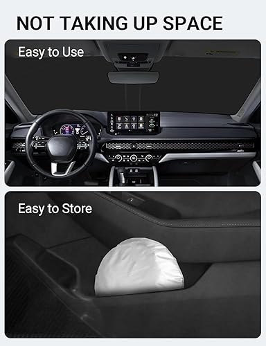 Vista 190 de Proadsy Parasol para parabrisas para BMW X1 F48 2016-2022 de 4 capas plegable, protector de parasol frontal que bloquea los rayos UV y mantiene