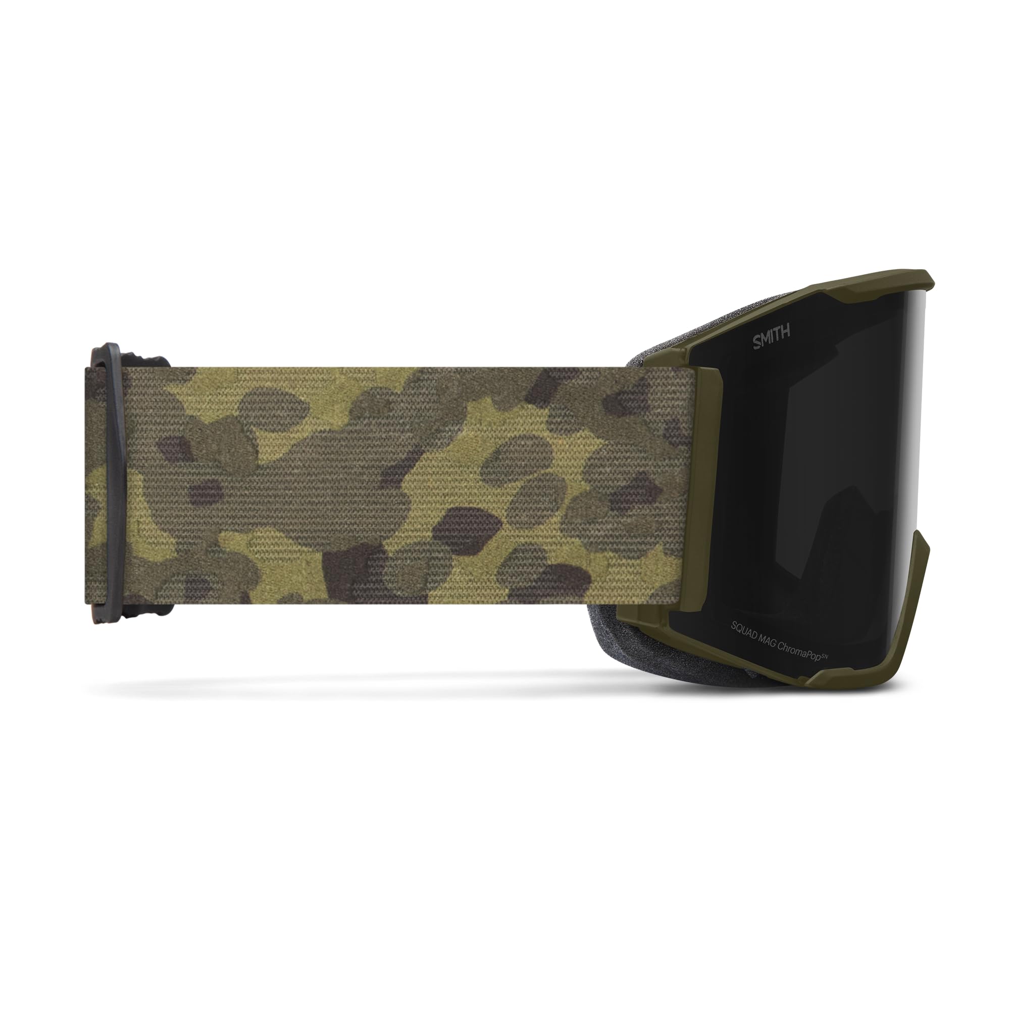 Smith Squad MAG Schneesportbrille für Erwachsene, Unisex, Vintage-Stil, Camouflage-Rahmen, ChromaPop Sun, schwarze Gläser + Ersatzgläser für schwaches Licht