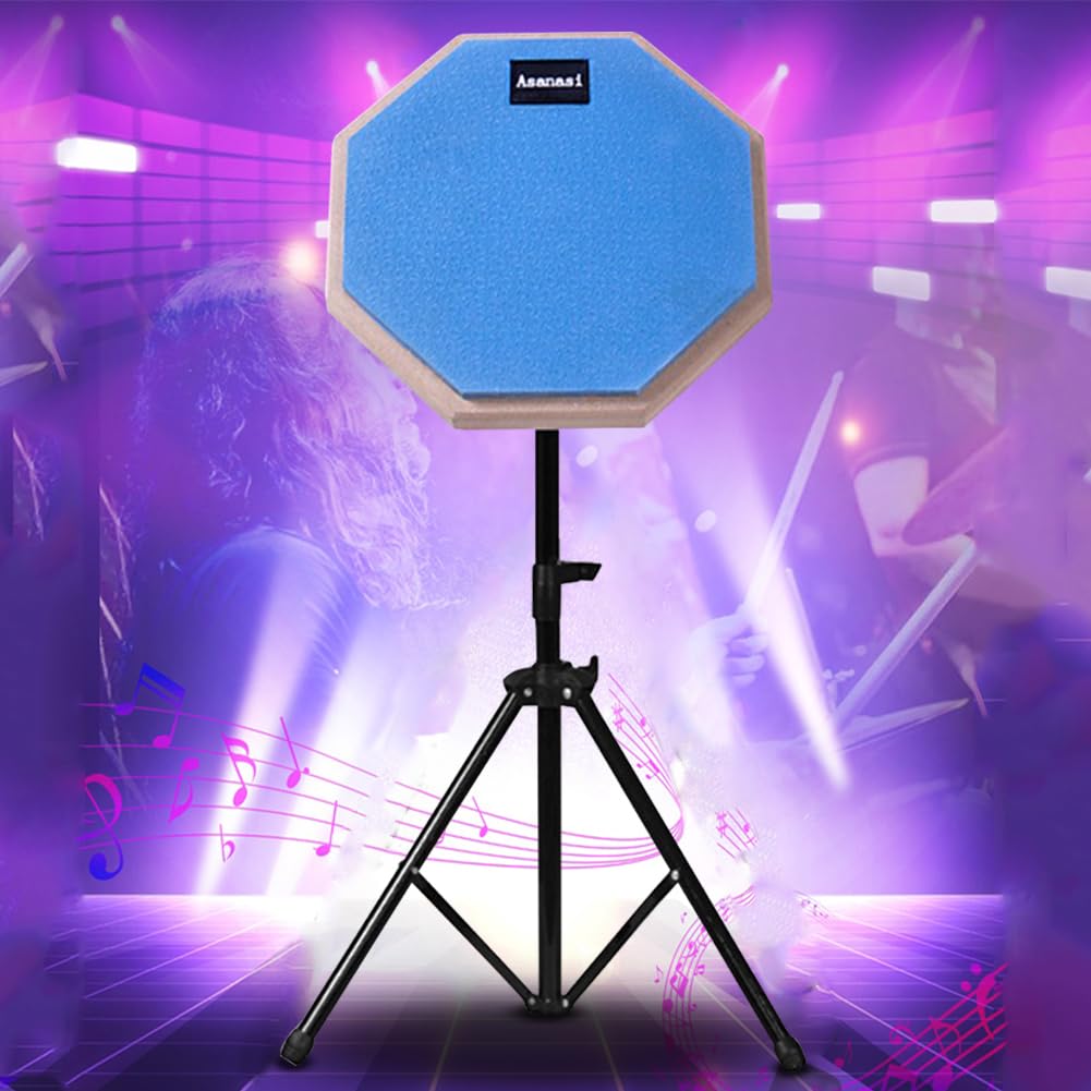Almohadilla de práctica de tambor de madera de caucho de 8 pulgadas con soporte ajustable Almohadilla de práctica de tambor Almohadilla de entrenamiento de práctica absorbente de go