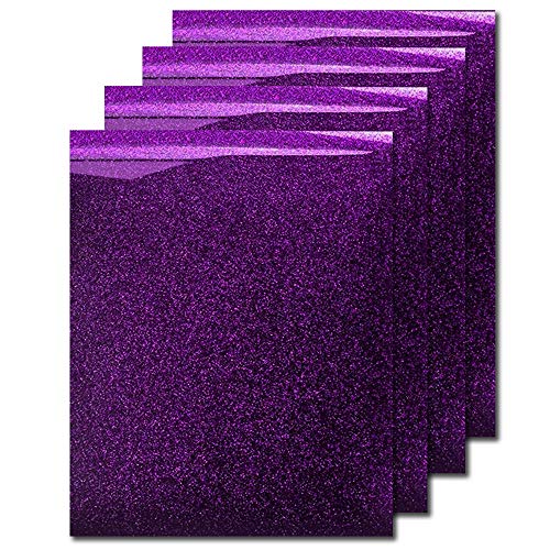 MiPremium Purple Glitter Heat Transfer Vinyl HTV, Glitter Iron On Vinyl