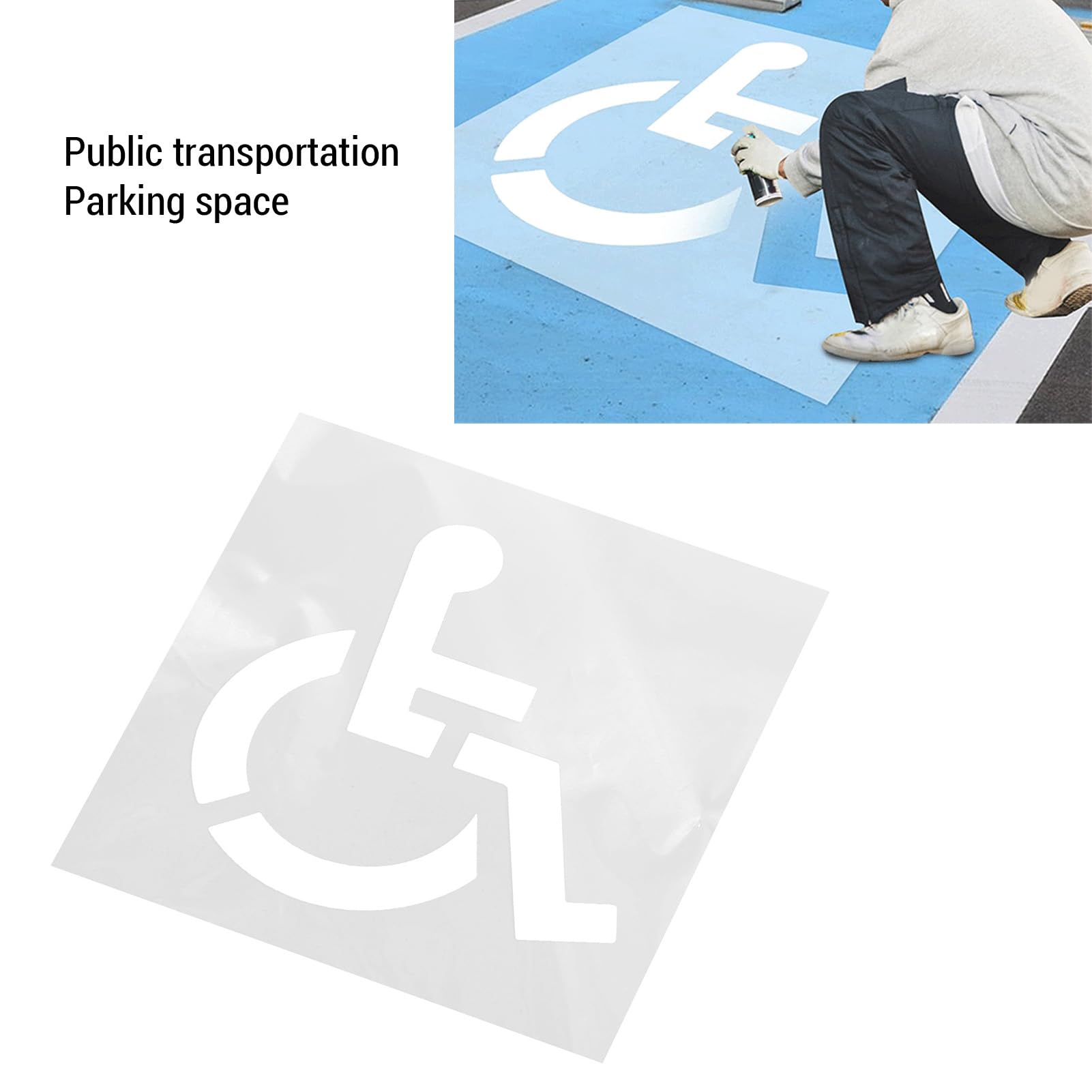 Naroote Silikonowy Szablon Symbolu Parkingu Wielokrotnego Użytku, Szablon Parkingu 41x44 Cali, do Znakowania Asfaltu w Garażu z powierzchnią antypoślizgową