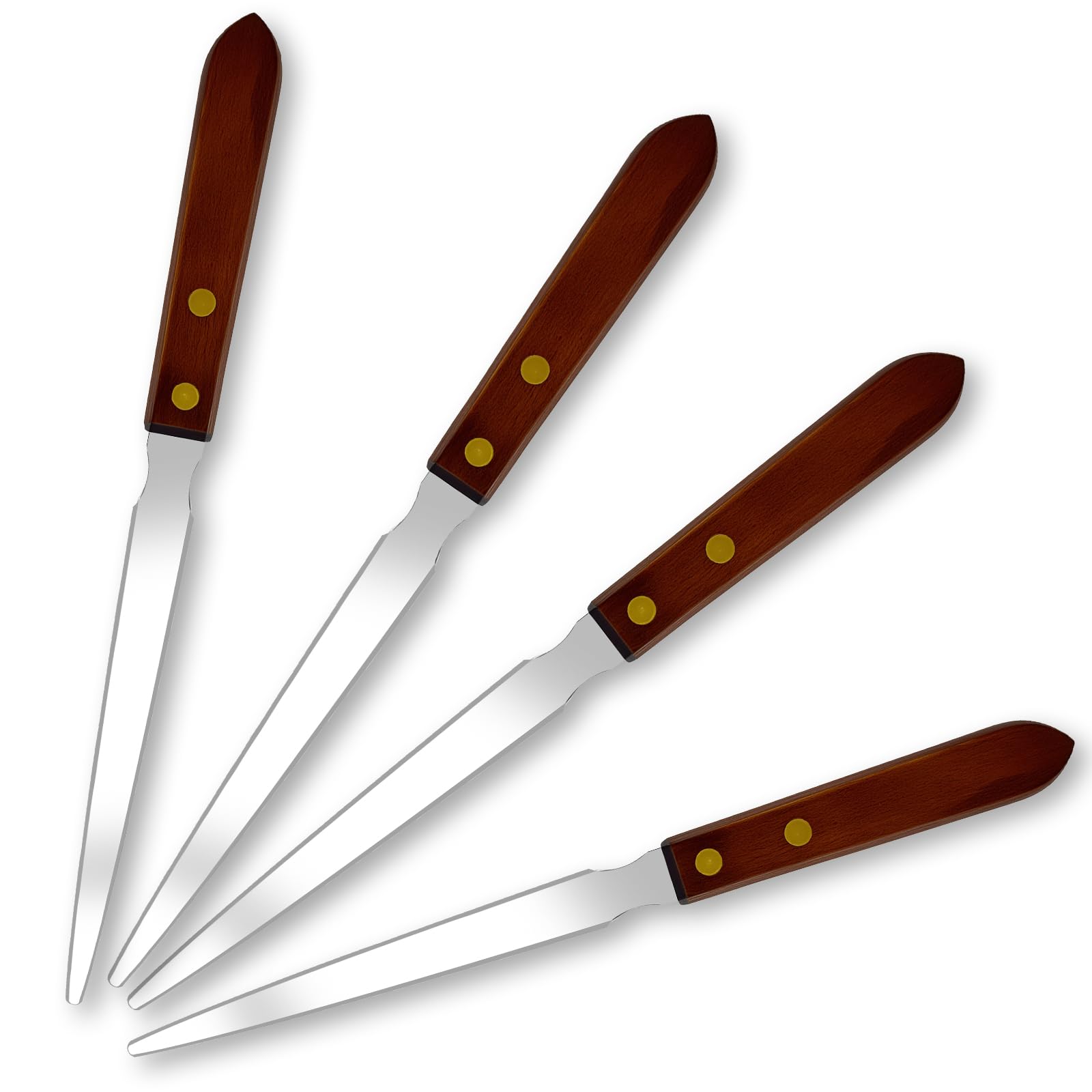 MCSDFN 4Pcs Letter Openers with Wood Handle, Stainless Steel Letter Opener Envelope Slitter Hand Mail Opener Tool Letter Knives for Office Home School