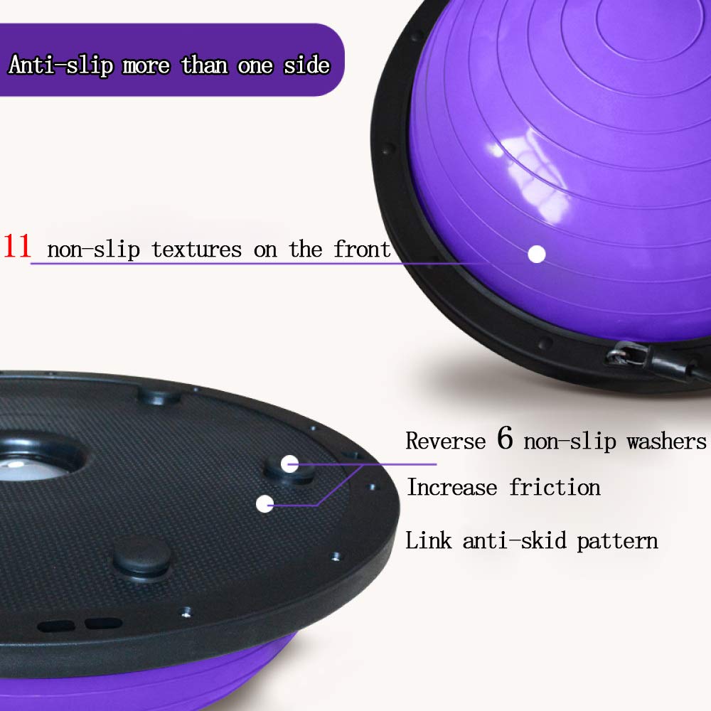 Balanceball Halb，Balance Trainer Ball Für Die Übung Elite Yoga Half Ball Balance Trainingsgeräte Home Office Gym Workout Überlegene Balance Bälle （58cm）,Purple