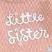 Afunbaby Little Sister Newborn Outfit Baby Girl Clothes Knitted Sweater Matching Sister Sweatshirt Fall Winter Clothes (Floral Pink, 12-18 Months)