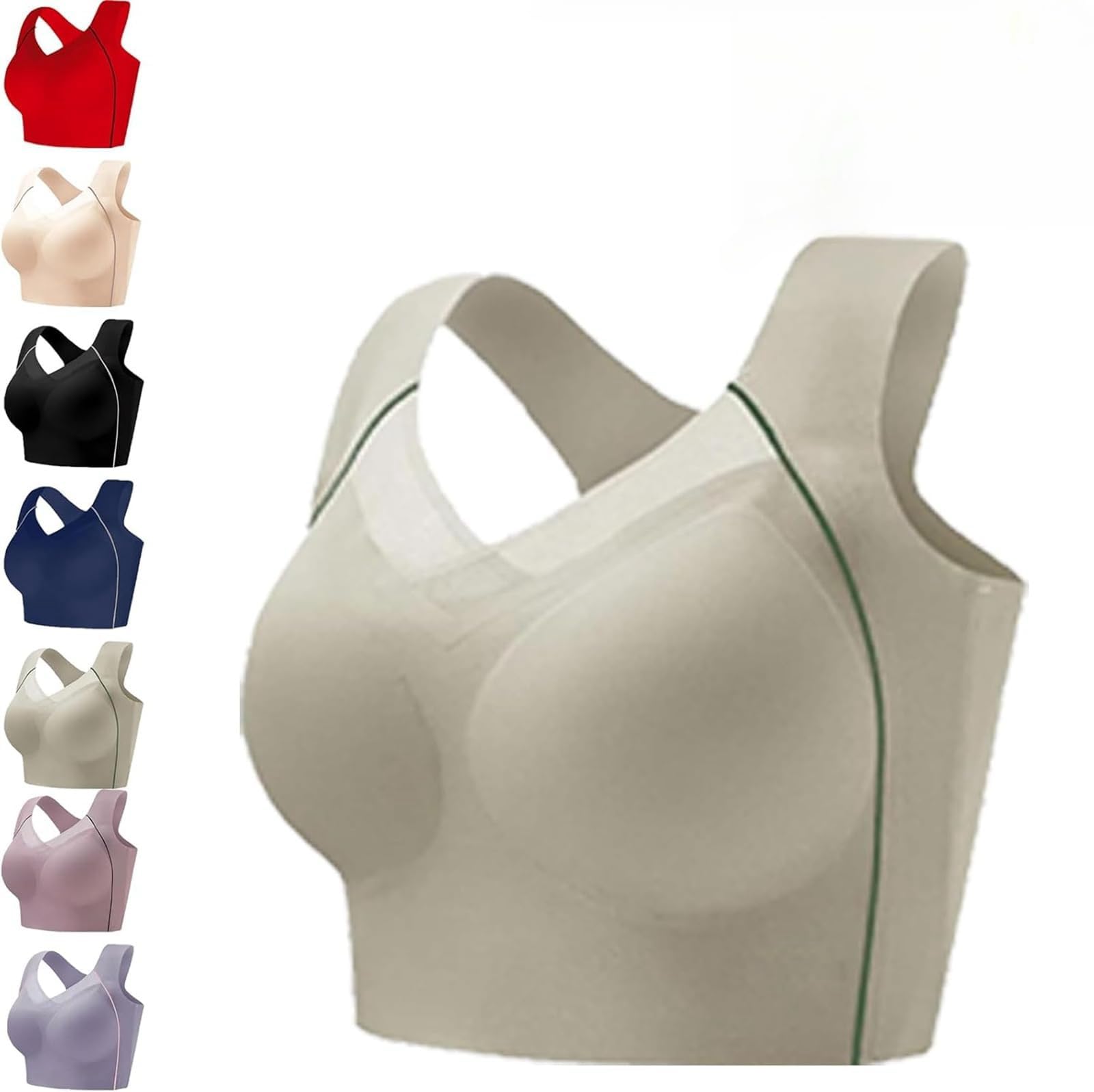 Liketonline Push-Up Full Cup Bra, Push up Full Cup Pads Large Size Breathable Bras, Wire Free Push-Up Bra, Back Support Bra (Green,6XL)