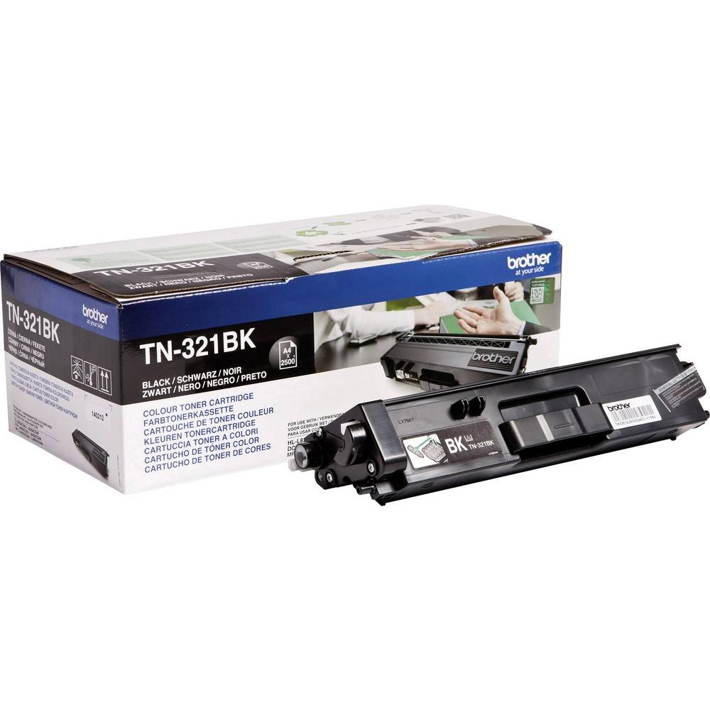 TN-321BK Toner Cartridge, Black, Single Pack, Standard Yield, Includes 1 x Toner Cartridge, Brother Genuine Supplies