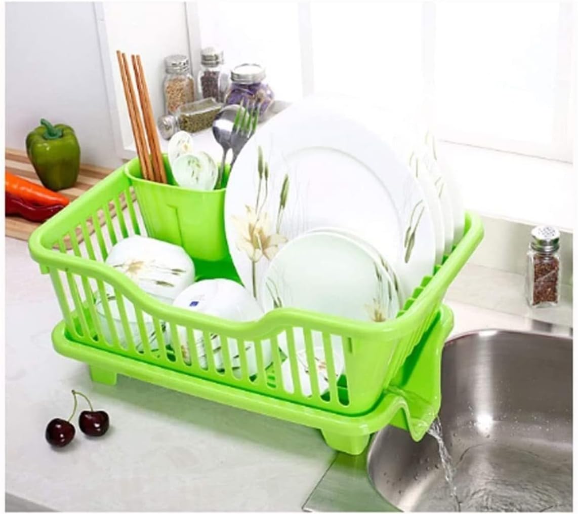 Dish Drying Rack Tableware Holder Dish Rack for Kitchen Countertop Sink Dish Drying Rack Removable Plastic Cutlery Tray Dish Drainer in Sink Dish Rack Drying Rack Kitchen(Green-2)