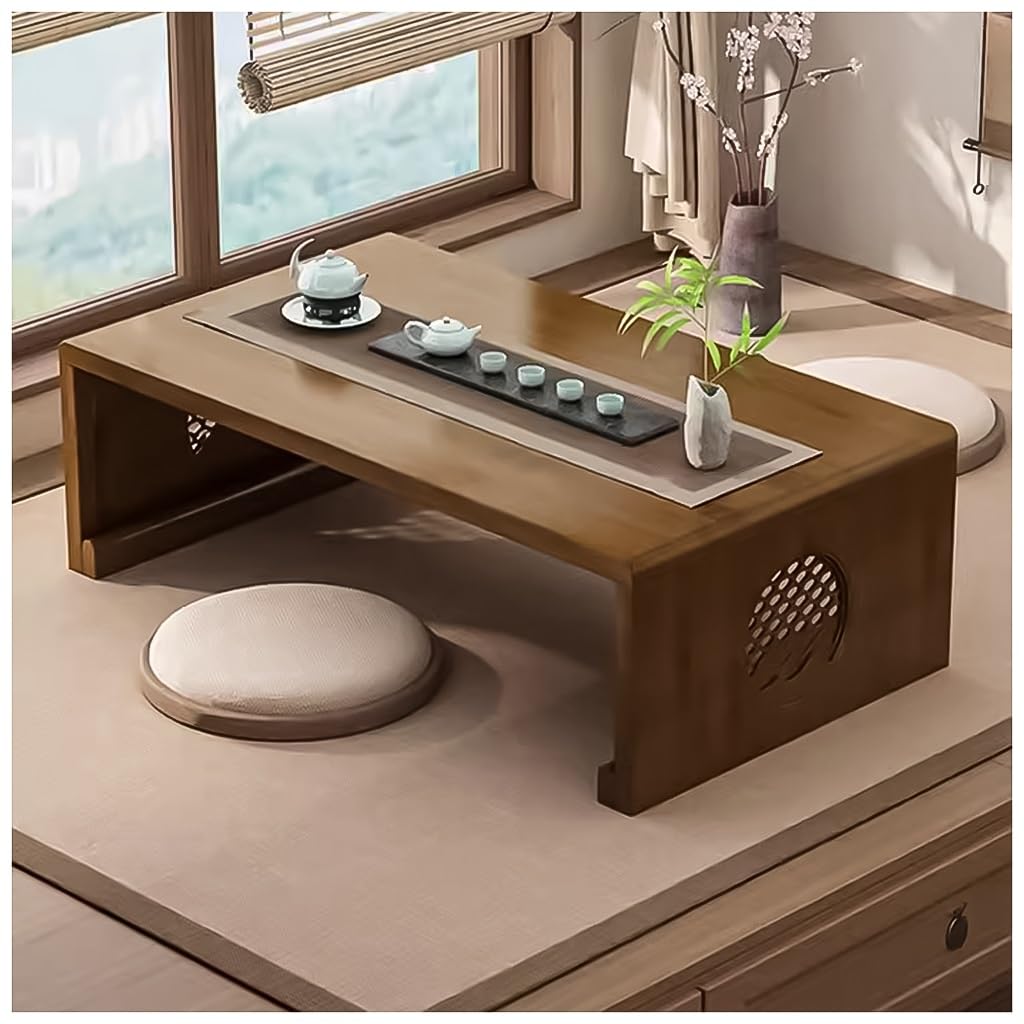 ZJFJMBD Japanese Floor Table Tatami Tea Table Coffee Table Folding Design for Living Room Dining Room - Stylish Table for Tea Ceremonies and Home Decor