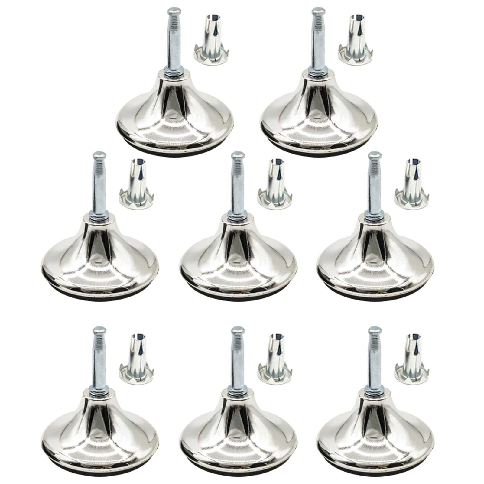 YCSHIPO 8pcs Mushroom Shape Castors,Divan Bed Replacement Feet,Furniture & Bed Foot Fittings Fixings,Beds Castors to Stop Wheels Moving for Divan Beds Base Sofa Settee Chair(2.56x2.95inch)