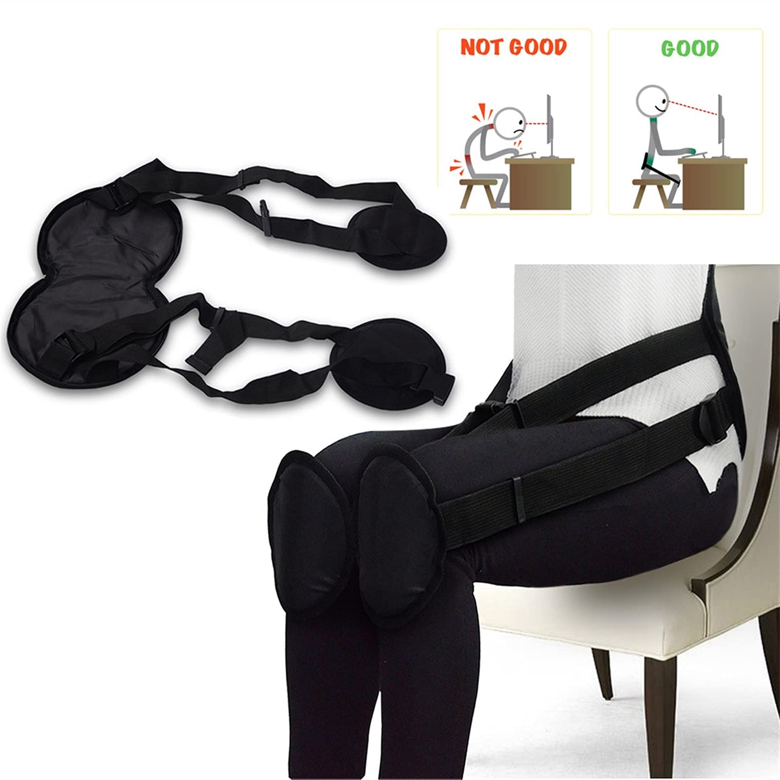 Tutore lombare/supporto lombare, cintura di correzione della postura seduta per alleviare il dolore alla schiena, tutore per colonna vertebrale da seduto supporta il design ergonomico con cinghie re