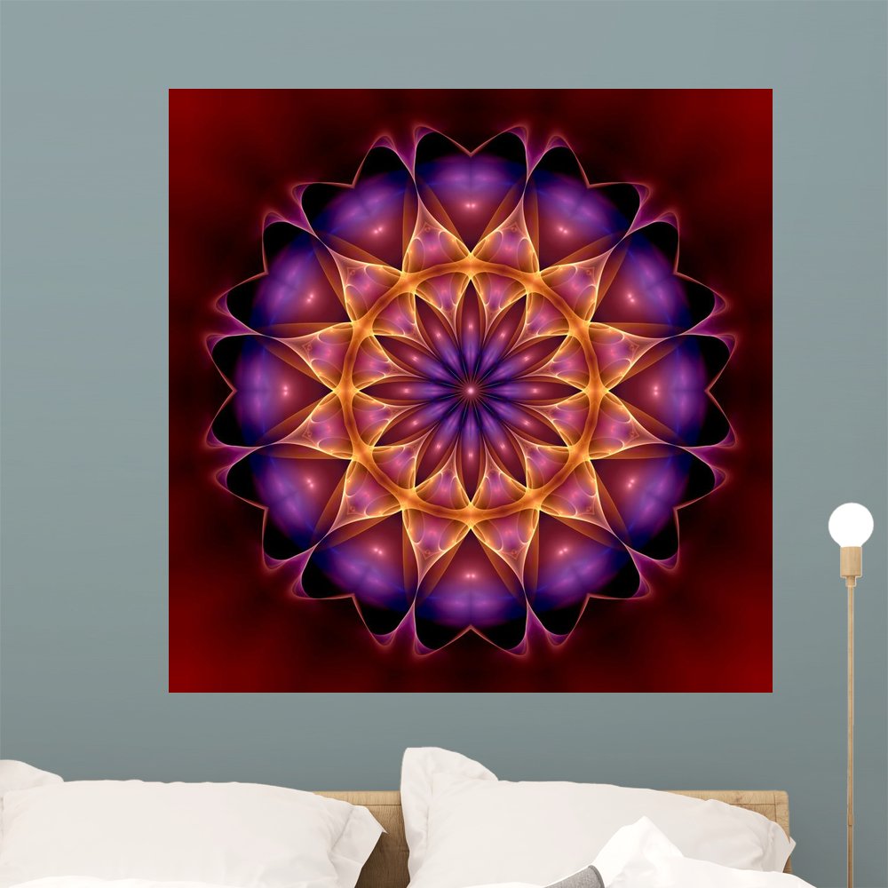 WallmonkeysFOT-33200952-36 WM260705 New Age Mandala Peel and Stick Wall Decals, 36" H x 36" W-Large