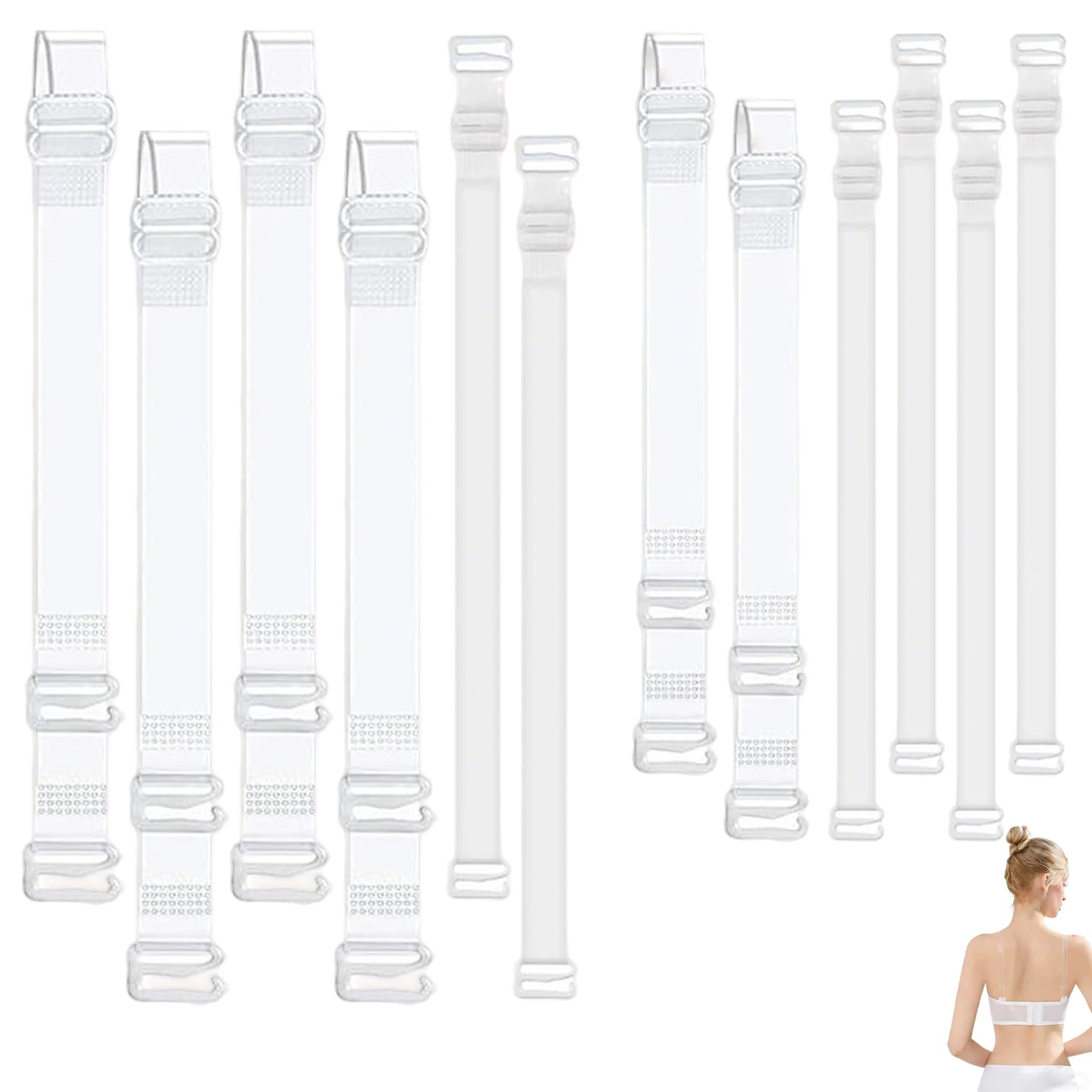 Invisible Bra Straps Transparent Silicone Adjustable Non-Slip Reusable Seamless for Women Sleeveless Backless Deep Neck Outfits-image-26