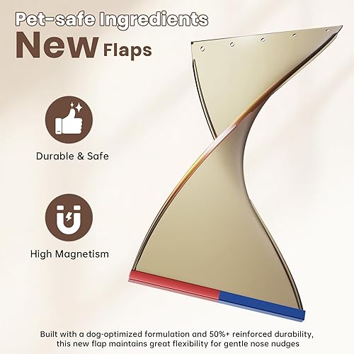 Miniatura 3 de Puerta para Perros Sin Óxido con Marco de Plástico Duradero, Puerta para Perros Mediana para Puertas Interiores y Exteriores, Puerta para Perros con