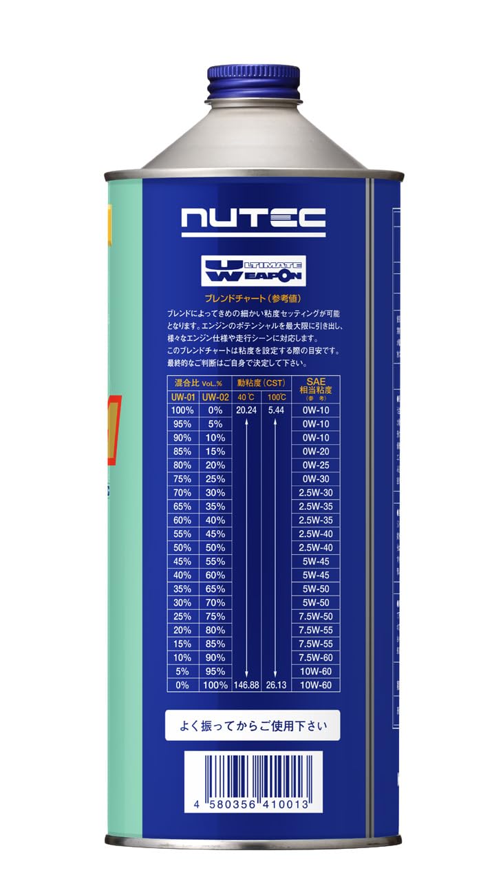 Amazon | ニューテック(NUTEC) エンジンオイル UW-01 0W-10 100％化学