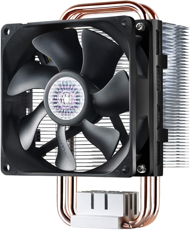 Cooler Master Hyper T2 Compact CPU Cooler Dual Looped, 95mm Fan, 2 Copper Direct Contact Heat Pipe for AMD Ryzen/Intel LGA1151