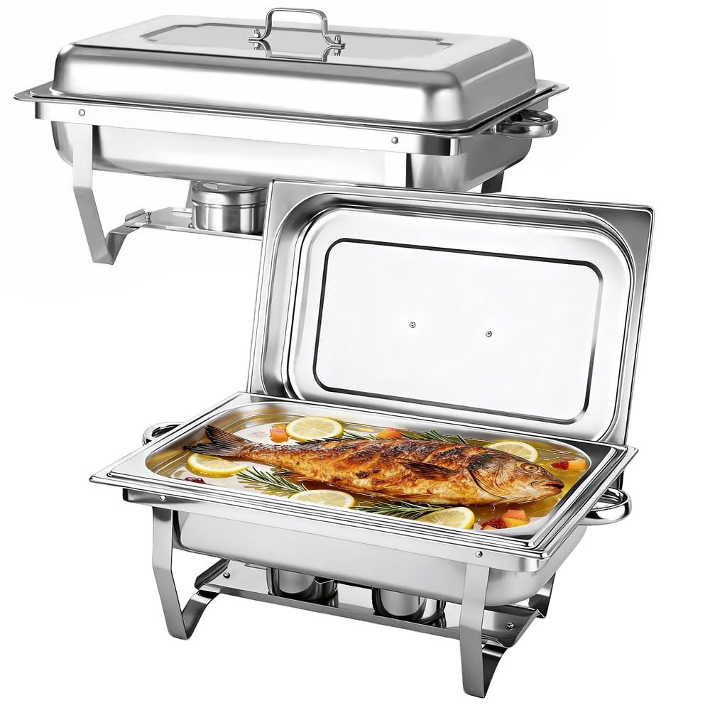OHMG - Calentador de cocina para aparador, baño y baño maría profesional, mantenimiento caliente, catering, hotel/restaurante, acero inoxidable (2P-2 compartimentos, 55 x 35,5 x 26 cm)