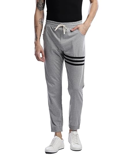 Men's Slim Fit All Season Wear Cotton Track Pants - Trackpant with Drawstring Elastic Waistband, Lower for Jogging, Gym, Sports & Dailywear