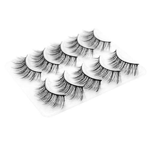 Miniatura 3 de Pestañas de aspecto natural 3D de visón ojo de gato Wispies de 0.59 pulgadas de manga, 5 pares de pestañas postizas suaves y reutilizables, ligeras,