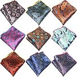 Weishang Mens Printing patterns Pocket Square Handkerchief (pack of 9) (Style 06)