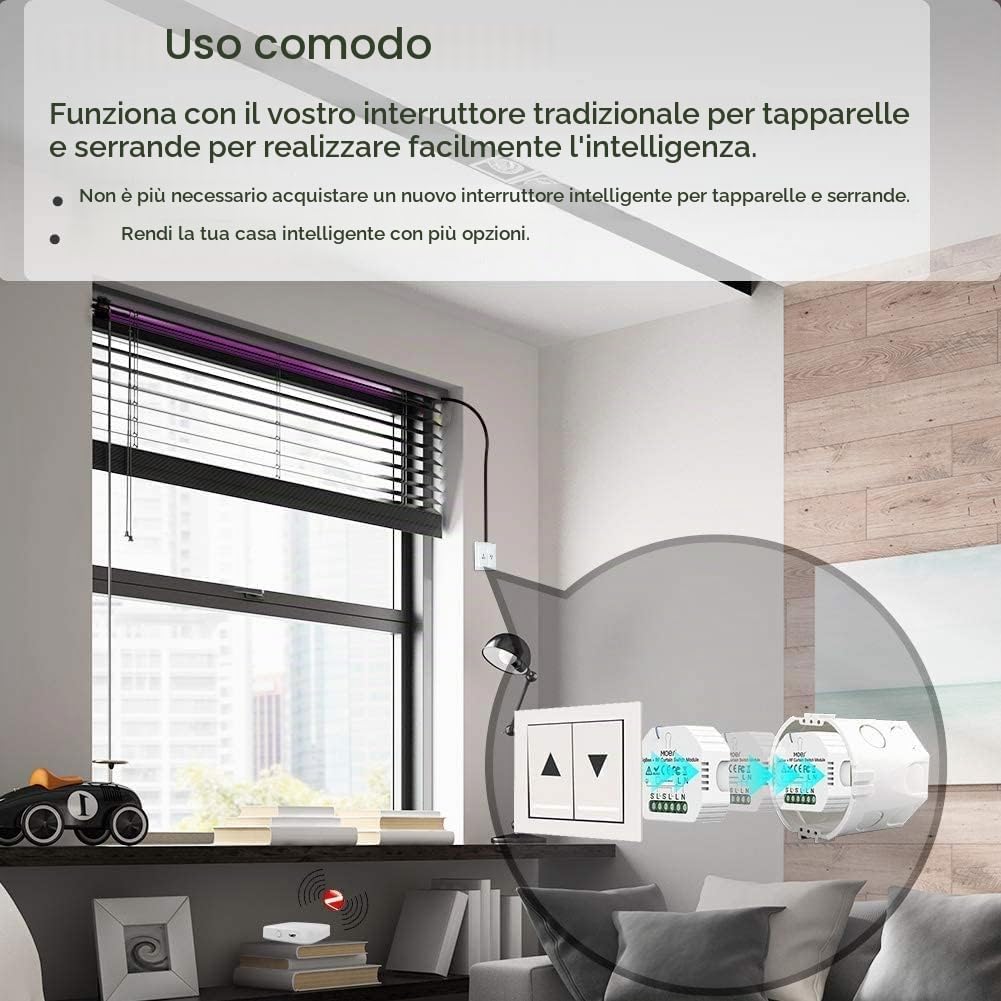 MOES Tuya Zigbee RF433 Interruttore intelligente per tapparella modulo relè | timer, motore tapparelle, compatibile Alexa Google Smart Life【Tuya ZigBee Hub richiesto】