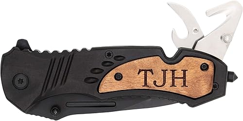 Miniatura 4 de Palmetto Wood Shop Pocket Knife - Laser Engraved Gifts for Men, Custom Knife for Hunting, Camping, Everyday Carry - 3.25-inch Stainless Steel Blade,