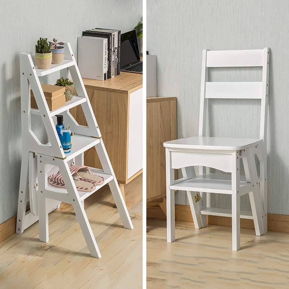 Chaise d'échelle multifonctionnelle OKUOKA M03N blanc pour grenier